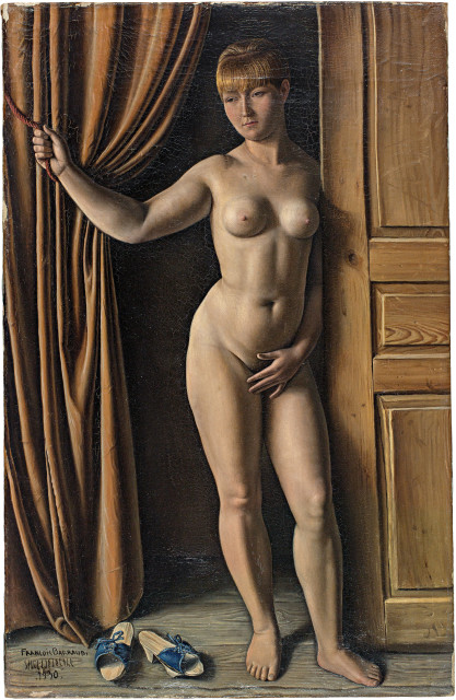 François Barraud  : Nu au grand rideau , 1930
