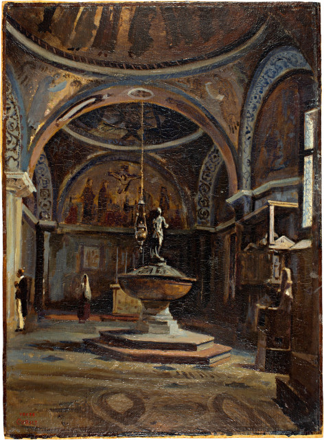 Camille Corot : Venise - Intérieur du baptistère de Saint-..., 1834
