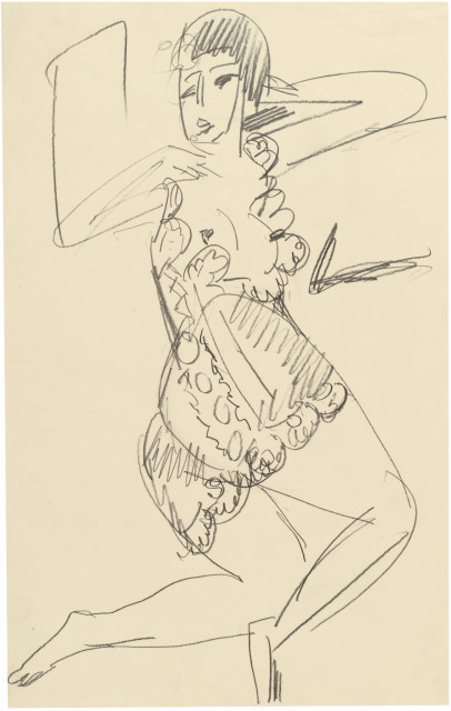 Ernst Ludwig Kirchner : Junge Tänzerin in ganzer Figur in Spitzen-..., circa 1912
