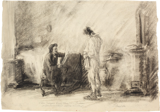 Käthe Kollwitz  : Kaisers Geburtstag (Die zwei Männer) , Wohl 1886/1888 
