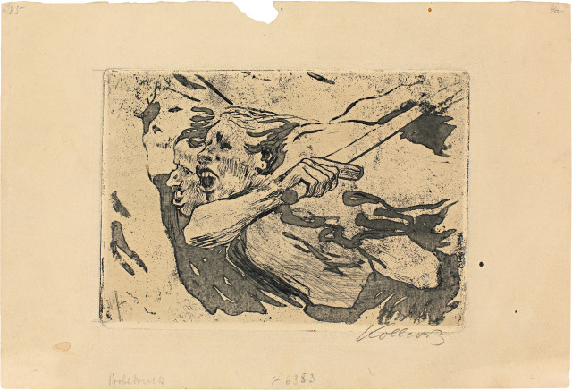 Käthe Kollwitz  : Zwei Anstürmende , 1902 