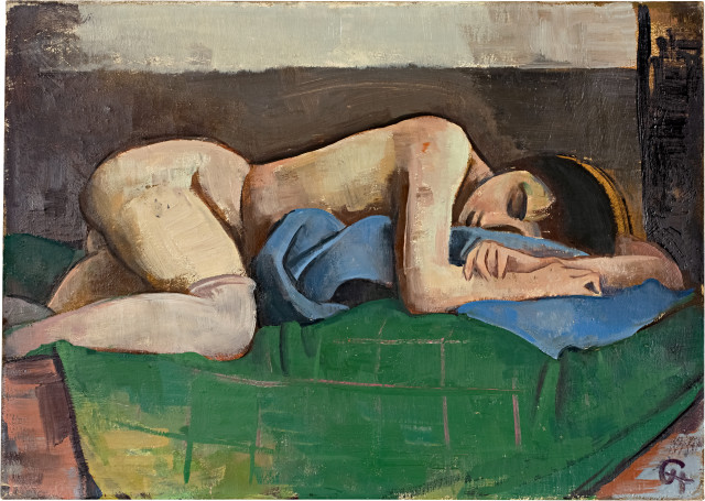 Karl Hofer  : Liegender weiblicher Akt , circa 1928