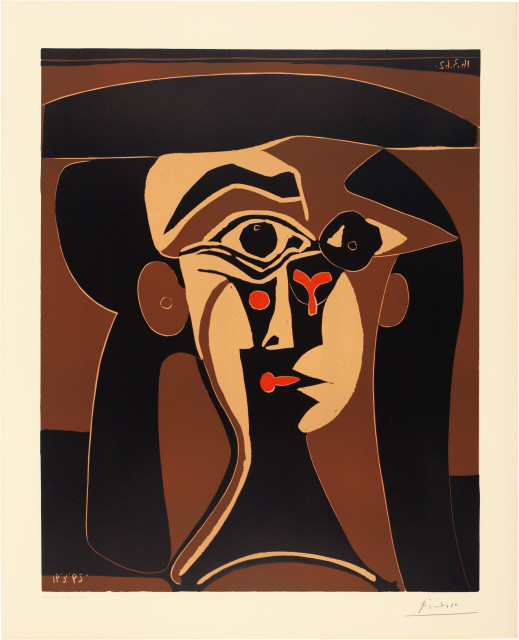 Pablo Picasso  : Jacqueline au chapeau noir , Mougins, 16 March 1962