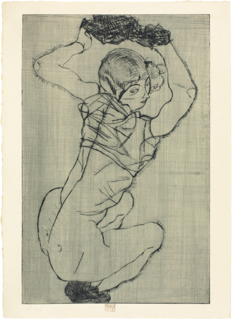 Egon Schiele  : Kauernde , 1914