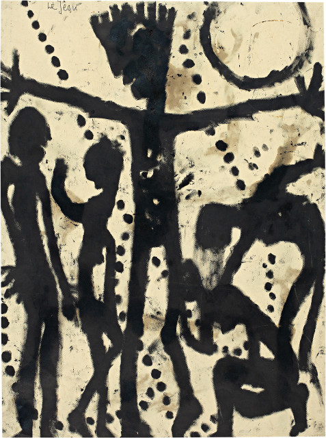 Louis Soutter  : Le Jesu (recto) - La croix / La femme / le  ..., 1937-1942
