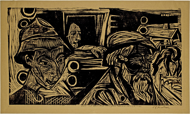 Ernst Ludwig Kirchner  : Hirt, Bauer, Mädchen , 1919