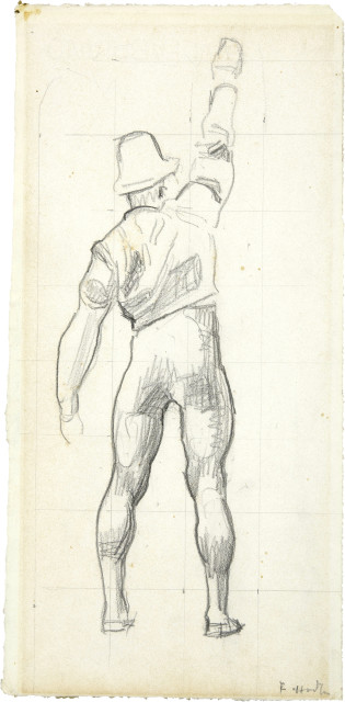 Ferdinand Hodler  : Skizze zu Einmütigkeit, Schwörender , Um 1912 