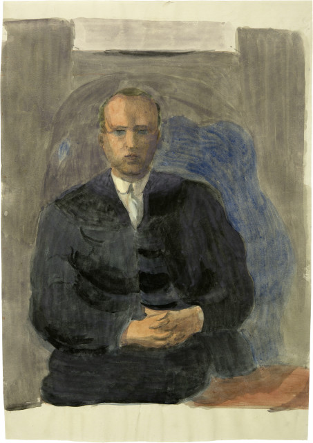 Otto Meyer-Amden : Portrait eines sitzenden jungen Mannes, Um 1925 