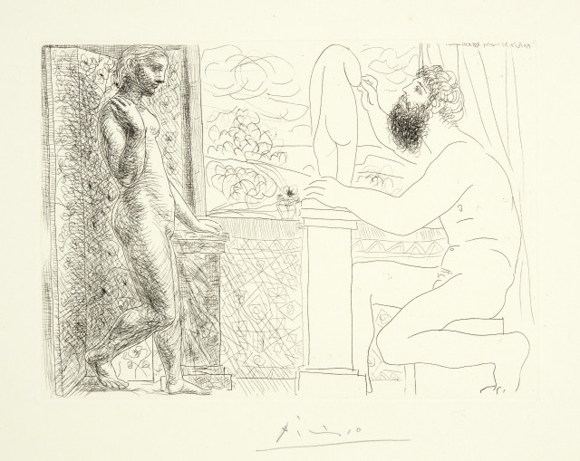 Pablo Picasso : Sculpteur travaillant sur le motif avec ..., Paris, 31 March 1933
