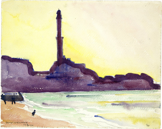 Giovanni Giacometti  : Leuchtturm von Genua , 1911