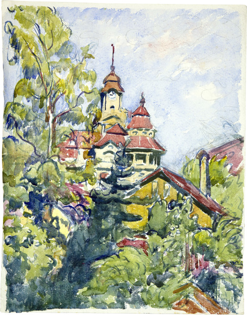 Giovanni Giacometti : Das Verlagshaus 'Der Bund' in Bern, circa 1922