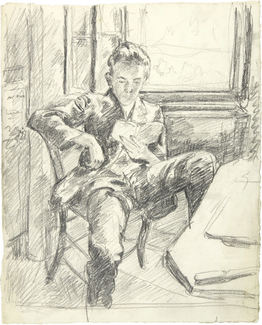 Alberto Giacometti  : Diego lisant , circa 1919