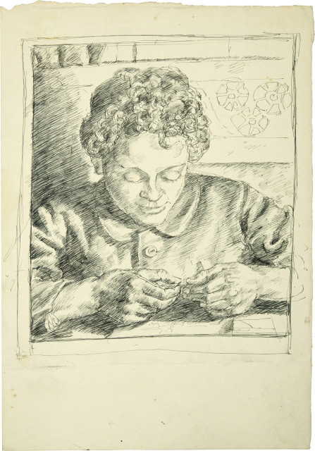 Alberto Giacometti : Bruno jouant (recto) - Esquisse de tête de ..., circa 1916