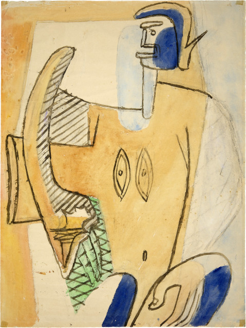 Le Corbusier  : Figure de femme sur le thème de Divinité  ..., circa 1940-1943