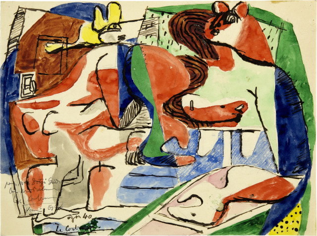 Le Corbusier : Composition sur le thème de la pyrénéenne ..., 1940