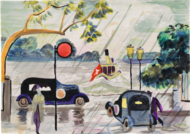 Ernst Ludwig Kirchner : Regentag am Bürkliplatz in Zürich, circa 1932