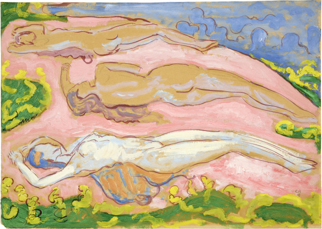 Cuno Amiet : Studie zu 'Frauen am Meer', 1916 
