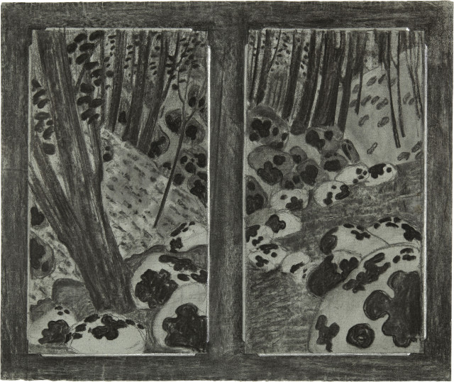 Augusto Giacometti : Waldinneres (Doppeldarstellung), circa 1900