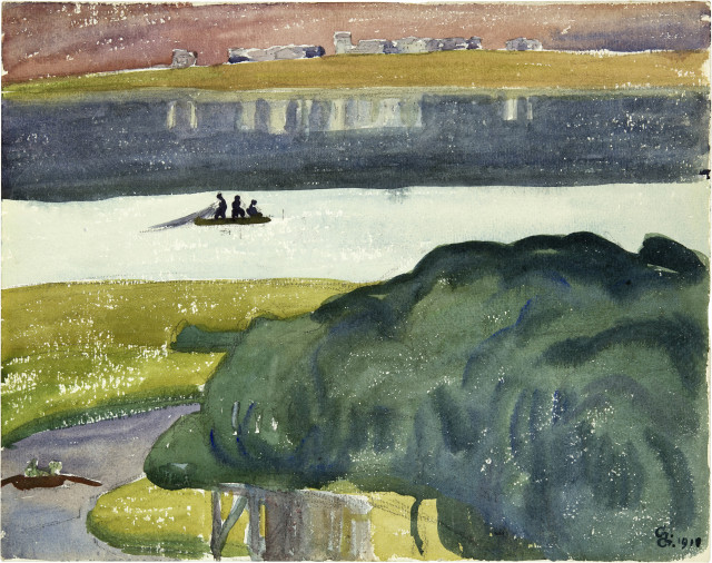 Giovanni Giacometti : Pescatori a Maloggia, 1911 