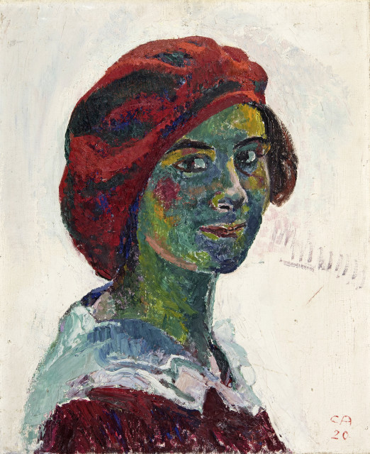 Cuno Amiet  : Greti mit roter Mütze , 1920 