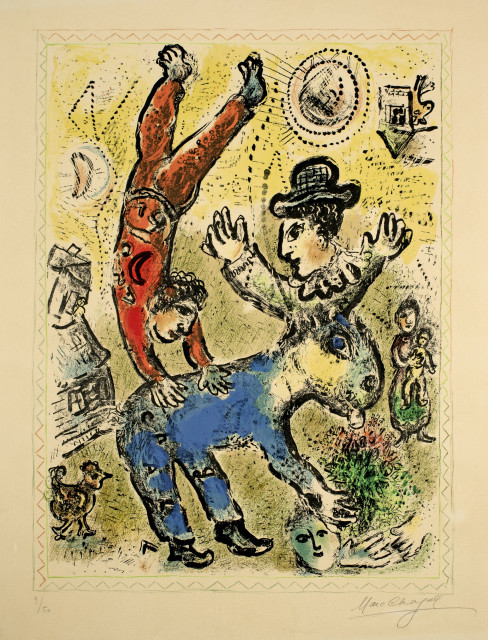 Marc Chagall  : L'acrobate rouge , 1974