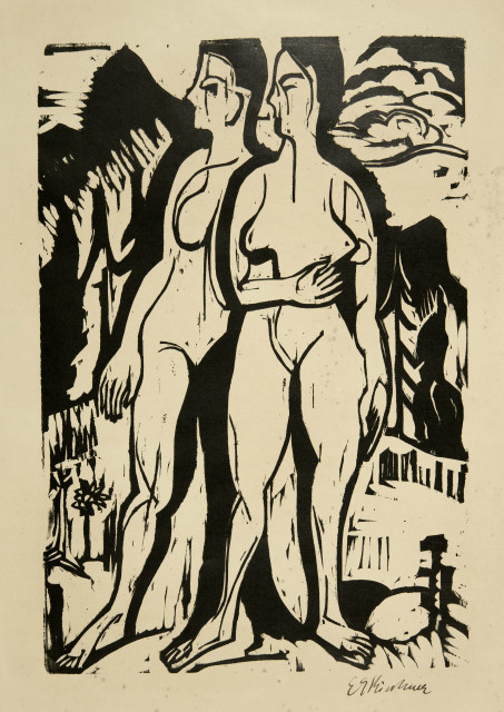 Ernst Ludwig Kirchner  : Stehende nackte Frau in der Sonne , 1928