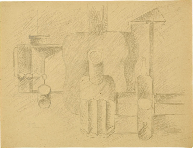 Le Corbusier : Nature morte à la guitare verticale, ..., circa 1920