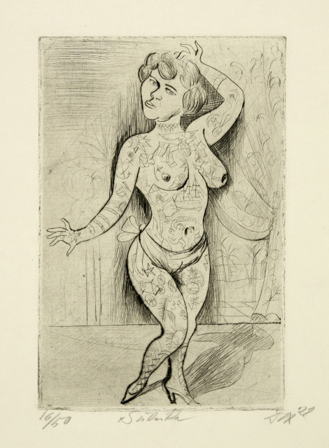 Otto Dix  : Maud Arizona - Suleika, das tätowierte  ..., 1922 