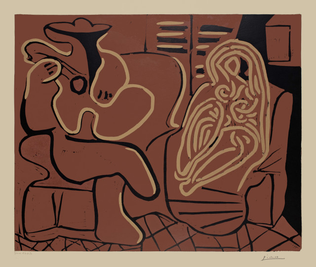Pablo Picasso  : L'aubade, avec femme dans un fauteuil , Cannes, 9 September 1959
