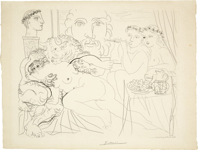 Pablo Picasso : Autoportrait sous trois formes: Peintre ..., Paris, 18 May 1933