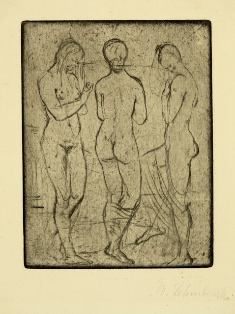 Wilhelm Lehmbruck  : Drei Frauen, stehend , 1912 