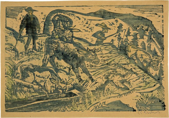 Ernst Ludwig Kirchner : Kühe und Hirten, Summer 1917