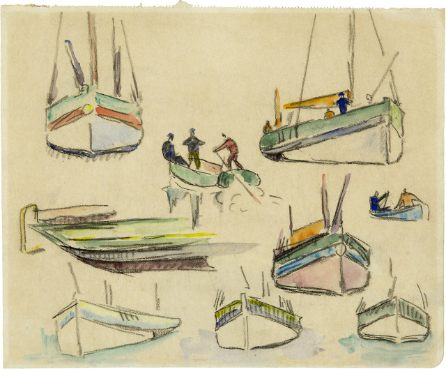 Paul Signac : Études de barques de pêche, circa 1925