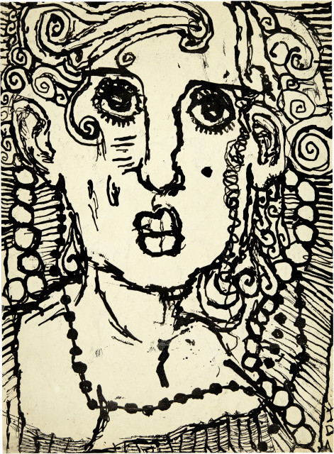Louis Soutter : 'Ida' (recto) - 'Le linge des femmes de ..., circa 1930