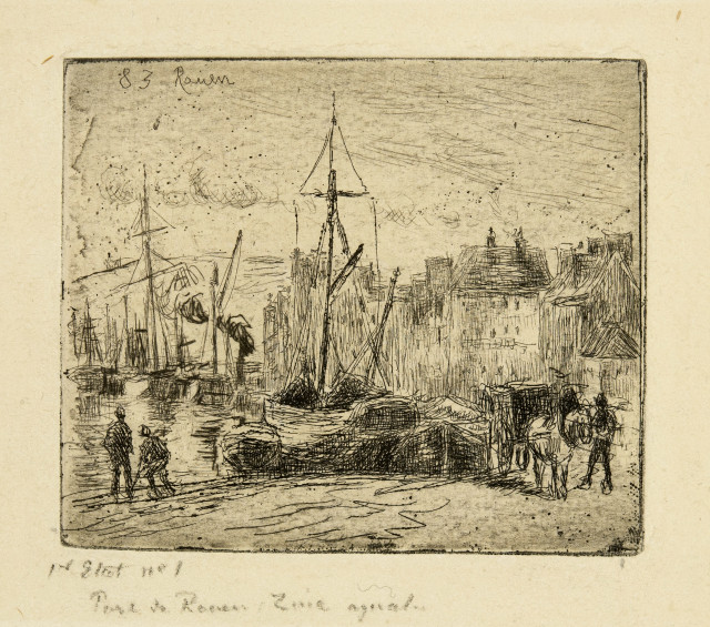 Camille Pissarro  : Port de Rouen , 1885