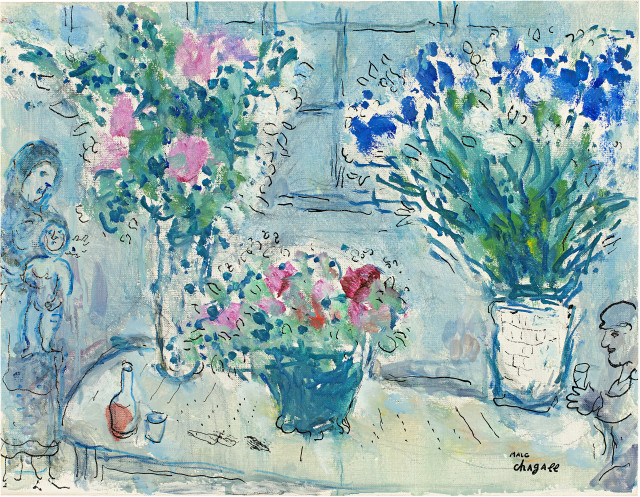 Marc Chagall : Trois bouquets pour la maternité, circa 1974–1976