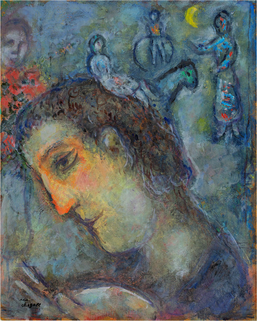 Marc Chagall  : Autoportrait du peintre , 1975