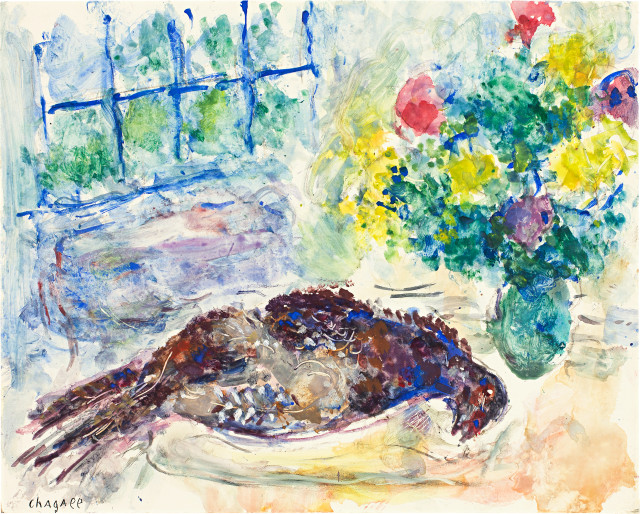 Marc Chagall : Le faisan dans l'atelier de Saint-Paul, 1981