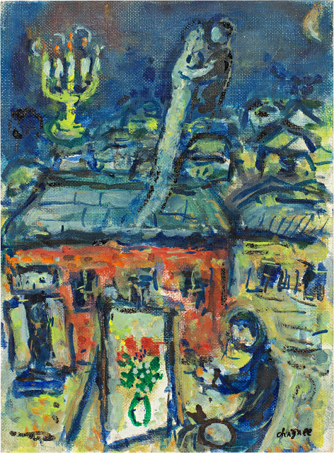 Marc Chagall  : Le peintre au village , 1970-1975