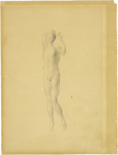 Otto Meyer-Amden : Stehender, nach links gewendeter Knabe mit ..., Around 1928-1932