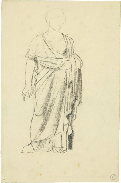 Karl Stauffer-Bern : Frau mit Umhang (Studie),  