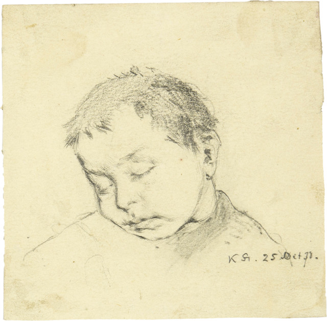 Karl Stauffer-Bern : Schlafender Knabe, 1878