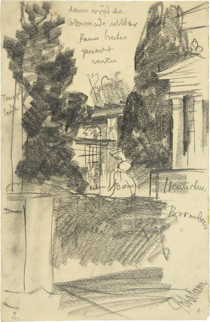 Karl Stauffer-Bern : Potsdam, Studie zu Park, Around 1884