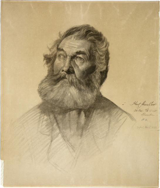 Karl Stauffer-Bern : Studie zu einem bärtigen alten Mann, 1876