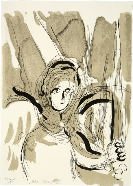 Marc Chagall  : L'ange à l'épée , 1956