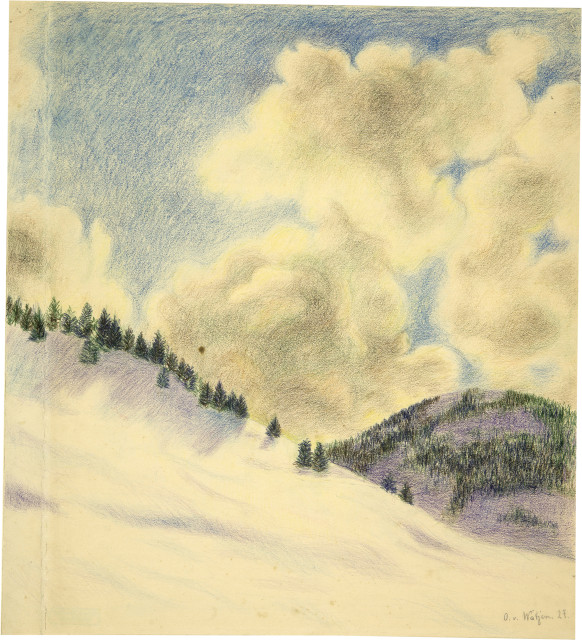 Otto von Wätjen : Schneelandschaft Davos, 1927