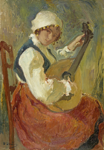 Otto Vautier d.Ä.  : Jeune femme à la mandoline , Around 1910
