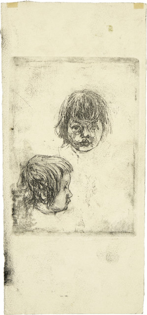 Giovanni Giacometti : Kinderkopf de face und Kinderkopf im Profil, Around 1902