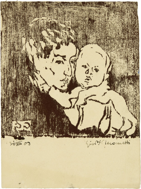 Giovanni Giacometti  : Mutter und Kind I – Annetta mit Bruno , 1908