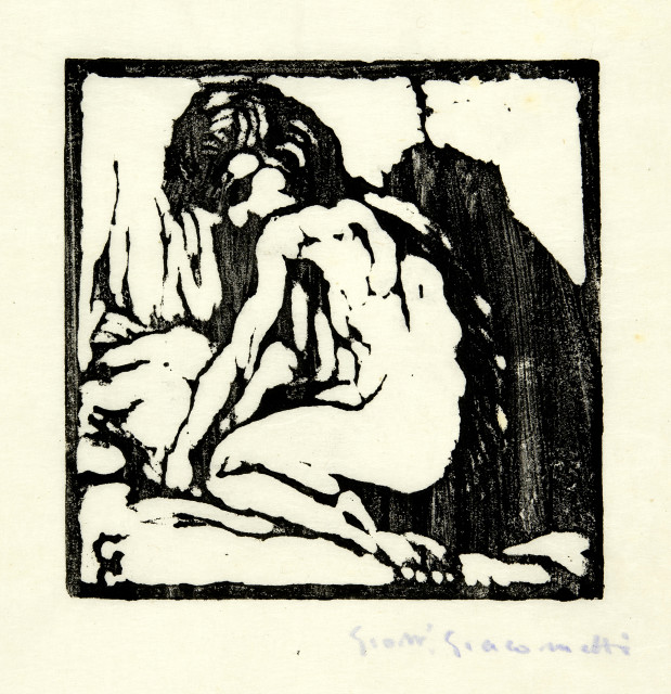 Giovanni Giacometti : Kniender Kinderakt nach links, Around 1912